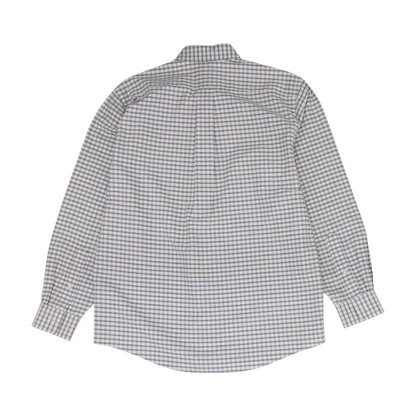 White Plaid Long Sleeve Button Down