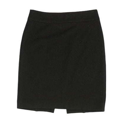 Black Solid Midi Skirt