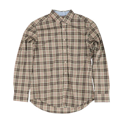 Brown Plaid Long Sleeve Button Down