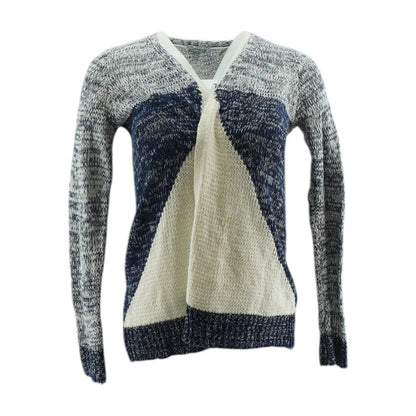 Blue Color Block Cardigan Sweater