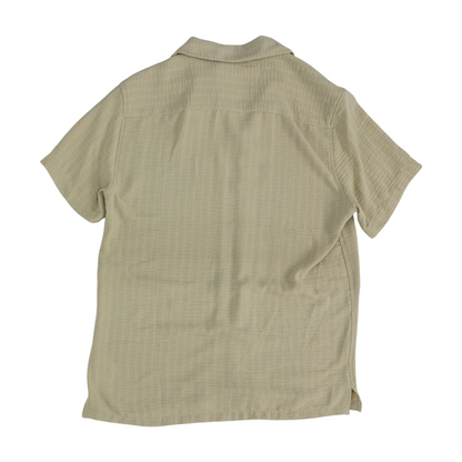 Tan Solid Short Sleeve Button Down