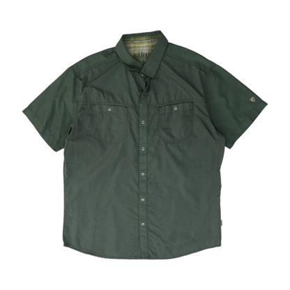 Green Check Short Sleeve Button Down