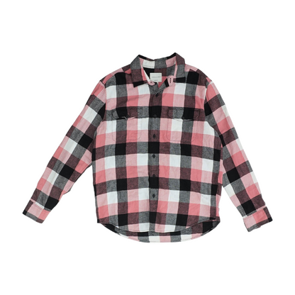 Pink Plaid Flannel Button Down