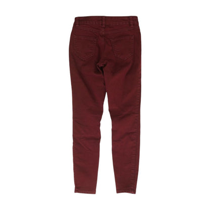 Maroon Solid Five Pocket Pants