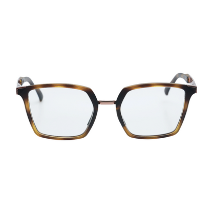 Brown Sideswept Square Prescription Eyewear