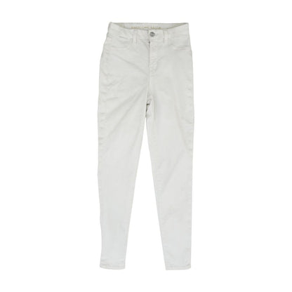 White Solid High Rise Jeans