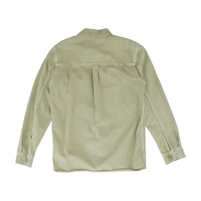 Tan Solid Long Sleeve Button Down