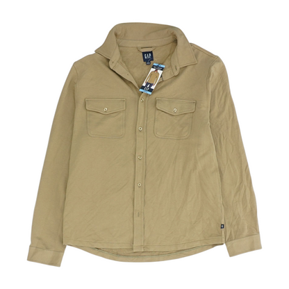 Khaki Solid Long Sleeve Button Down
