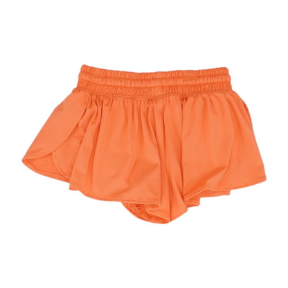 Orange Solid Active Shorts