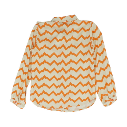 Beige Striped Long Sleeve Button Down