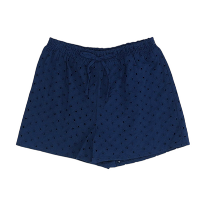 Navy Solid Knit Shorts