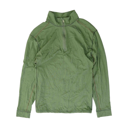 Green Solid 1/4 Zip Pullover