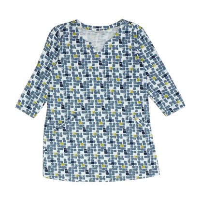 White Abstract Blouse