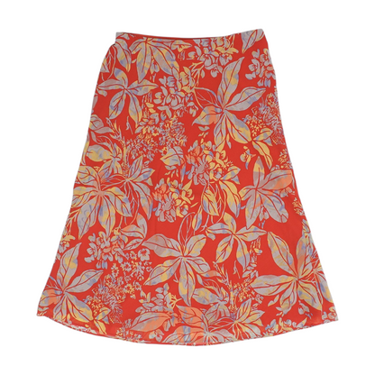 Red Floral Midi Skirt