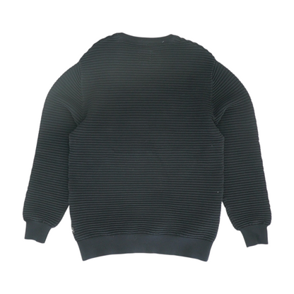 Black Solid Sweatshirt Pullover