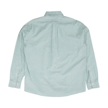 Green Solid Long Sleeve Button Down