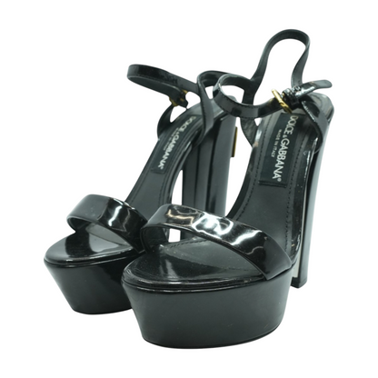 Kiera Polished Calfskin Platform Sandals 145 mm