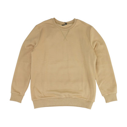 Beige Solid Sweatshirt Pullover