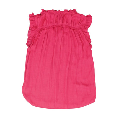 Pink Solid Sleeveless Blouse