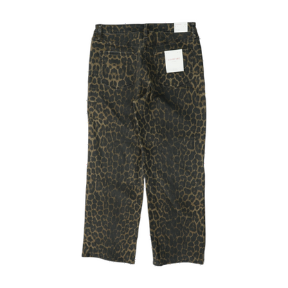 Brown Animal Print Wide Leg Jeans
