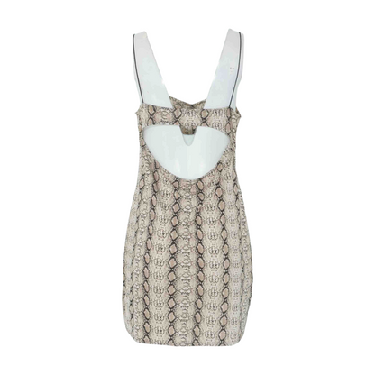 Beige Animal Print Mini Dress