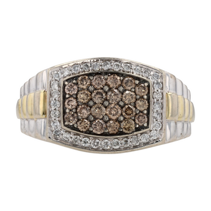 9/10 ctw 10K Two-Tone Gold Diamond Fashion Ring