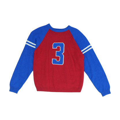 Vintage Red Color Block Pullover Sweater