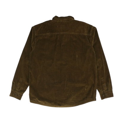 Brown Solid Flannel Button Down