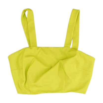Neon Green Solid Cropped Knit Top