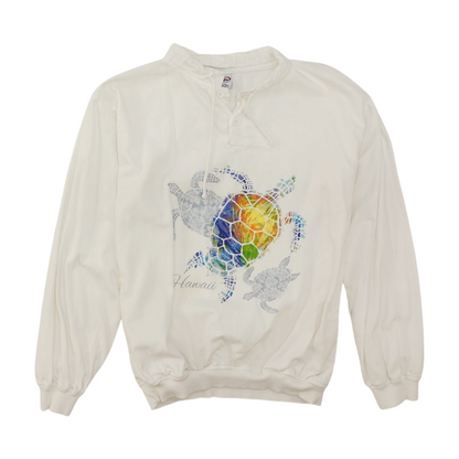 White Solid Sweatshirt Pullover
