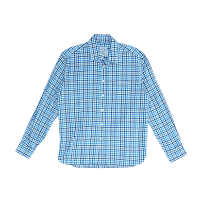 Blue Plaid Long Sleeve Button Down