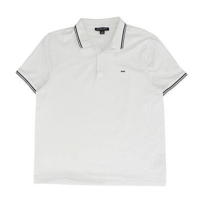 White Solid Short Sleeve Polo