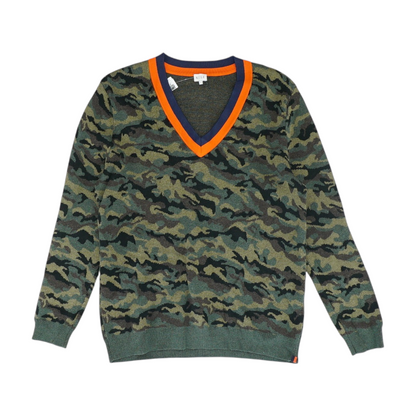 Green Camo Pullover Sweater