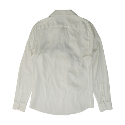 White Solid Long Sleeve Button Down
