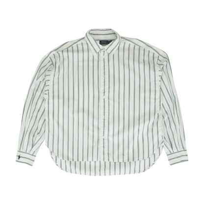 White Striped Long Sleeve Button Down
