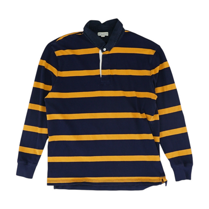Orange Striped Long Sleeve Polo