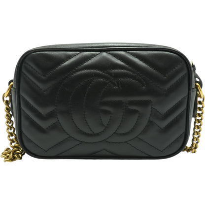 GG Marmont Small Camera Bag in Black Leather