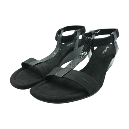 Black Wedged Sandals