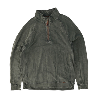 Gray Solid 1/4 Zip Pullover