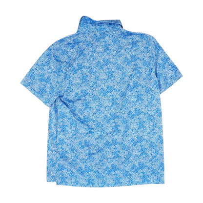 Blue Floral Short Sleeve Polo