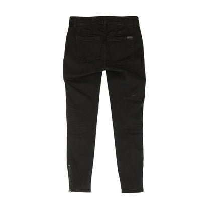 Black Solid Mid Rise Skinny Leg Jeans