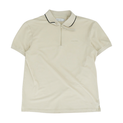 Tan Solid Short Sleeve Polo