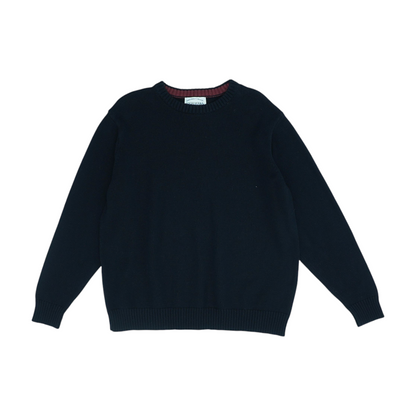 Black Solid Pullover Sweater
