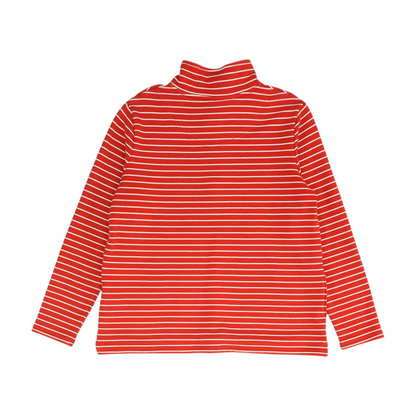 Red Striped 1/4 Zip Pullover