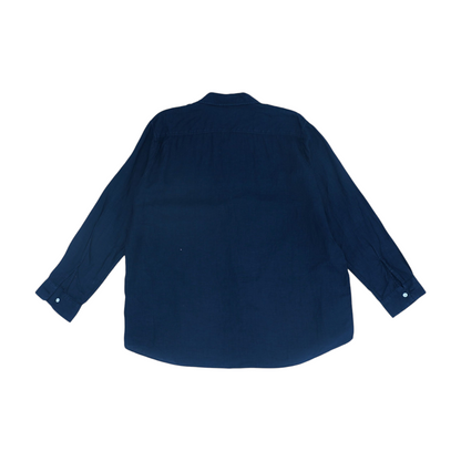 Navy Solid Long Sleeve Button Down