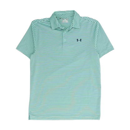Blue Striped Short Sleeve Polo