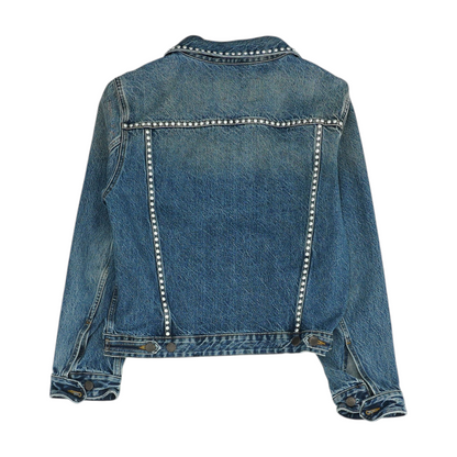 Blue Solid Denim Jacket