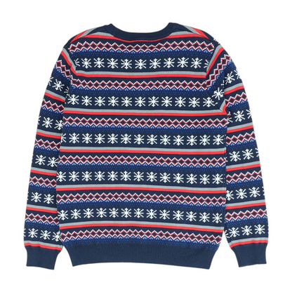 Navy Print Pullover Sweater