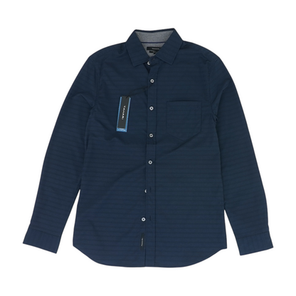 Navy Solid Long Sleeve Button Down