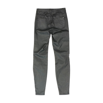 Black Solid Five Pocket Pants